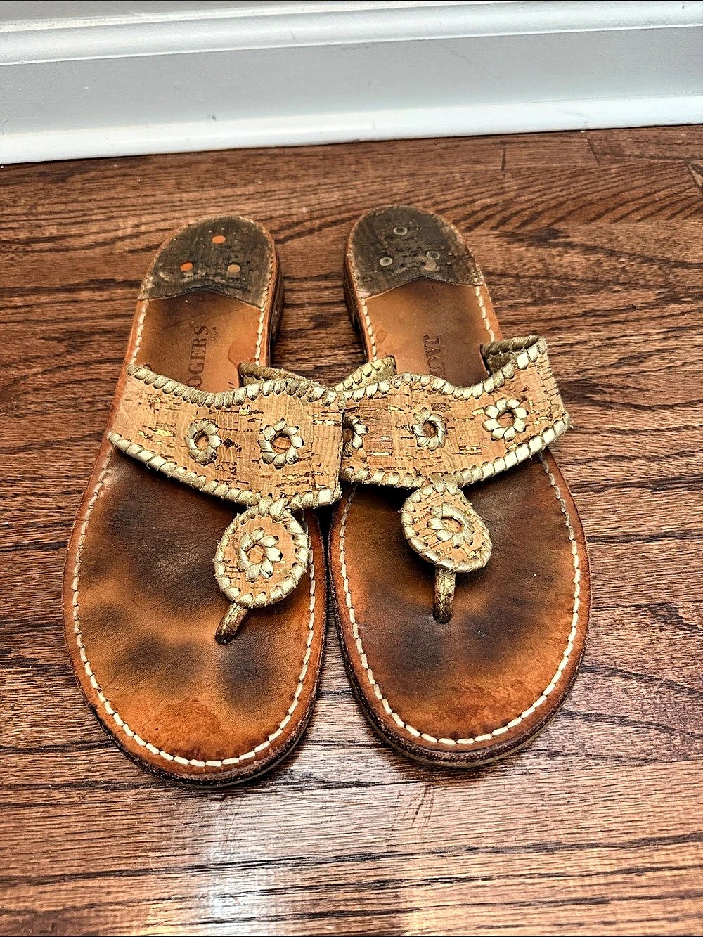 🥳 5 for $25 BUNDLE Jack Rogers Women's Embellished Brown Leather Sandals Size 11